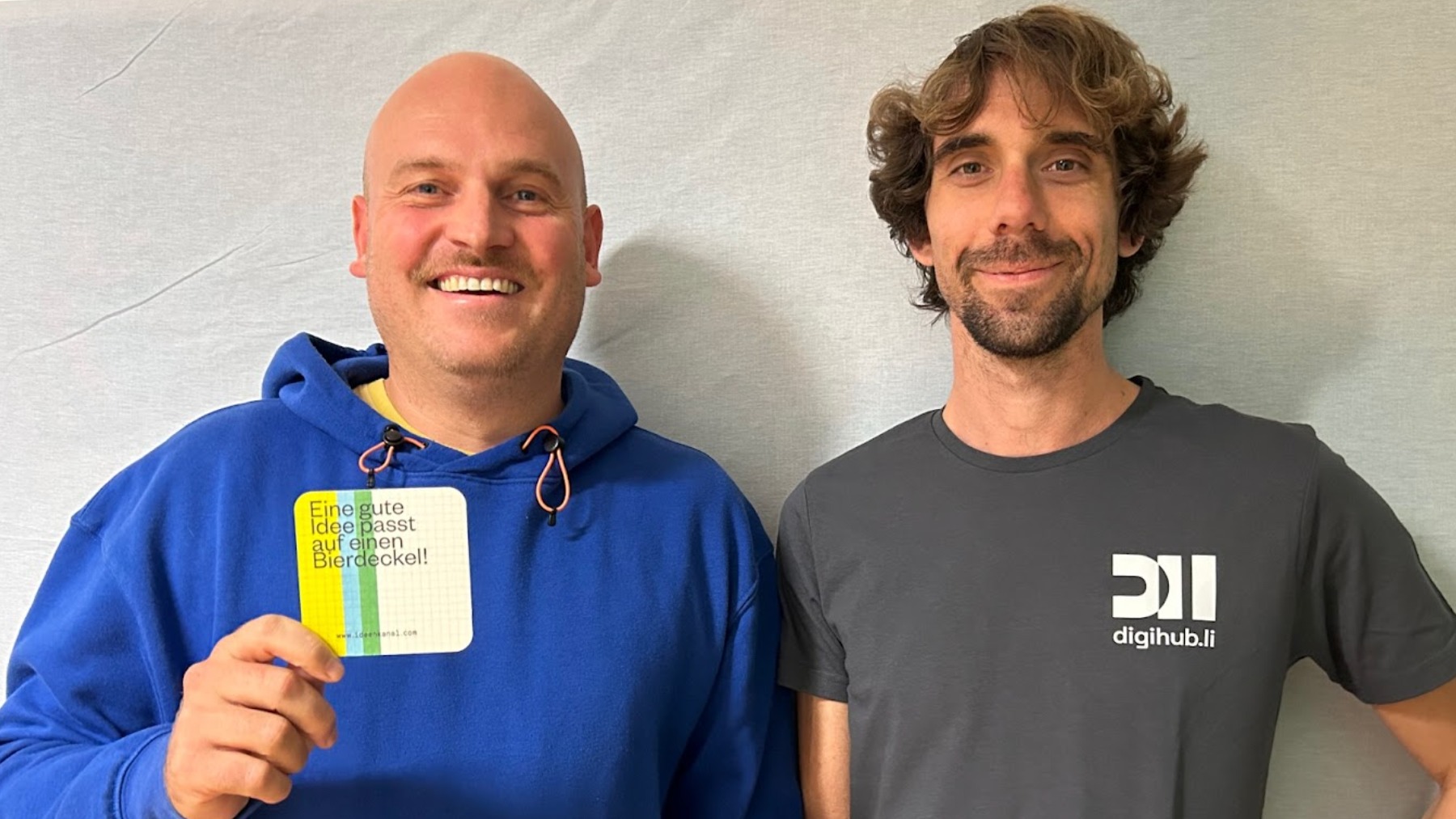 Stephan Schweiger vom Ideenkanal und Stephan Gstöhl von digihub.li
